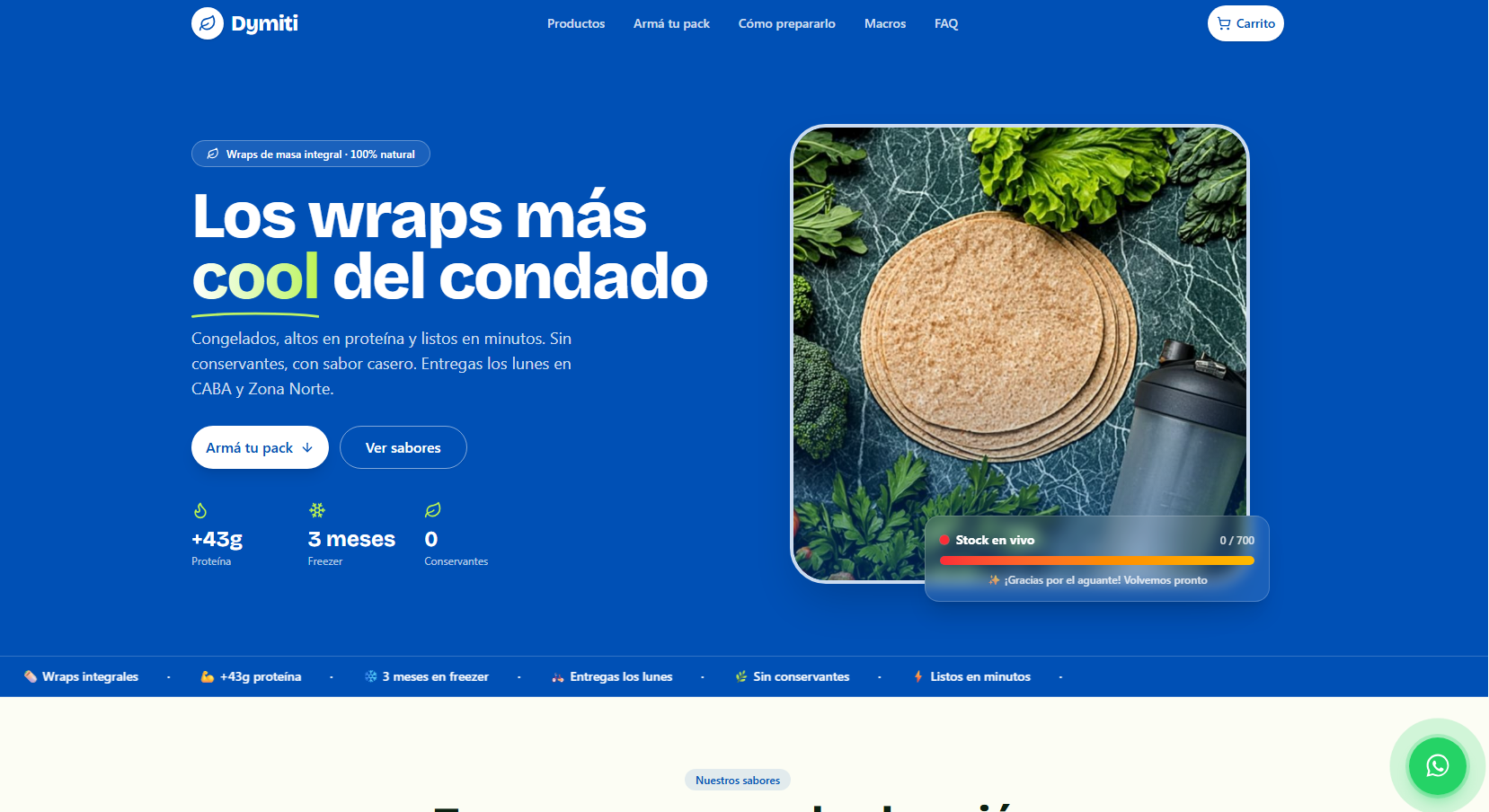 Captura del proyecto Dymiti — Wraps Saludables